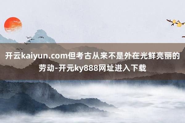 开云kaiyun.com但考古从来不是外在光鲜亮丽的劳动-开元ky888网址进入下载