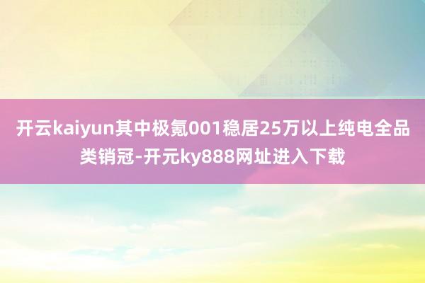 开云kaiyun其中极氪001稳居25万以上纯电全品类销冠-开元ky888网址进入下载